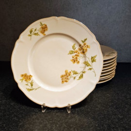 Ontbijtbord / Bord – Hutschenreuther Selb – Geel Bloemenpatroon – Jaren 50 – 70 - Ø 21 cm21