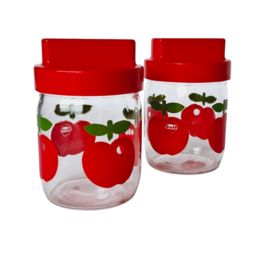 GULF France 2x Voorraadpot - Container - Glazen Potje - Rood - Appel