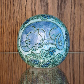 Keramische Bol - Keramiek / Poes / Kat - Tuinbol - Kunst / Decoratie