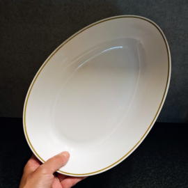 Mosa Schaal 30 cm x 21,5 cm x H 6 cm – Ei Vormig – Goud Randje