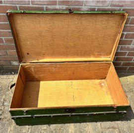 Vintage Groene Houten Kist