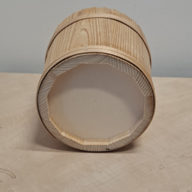 Houten Bloembak met Handvat / Hanger - Ø 16,5 x H 16 - 28 cm