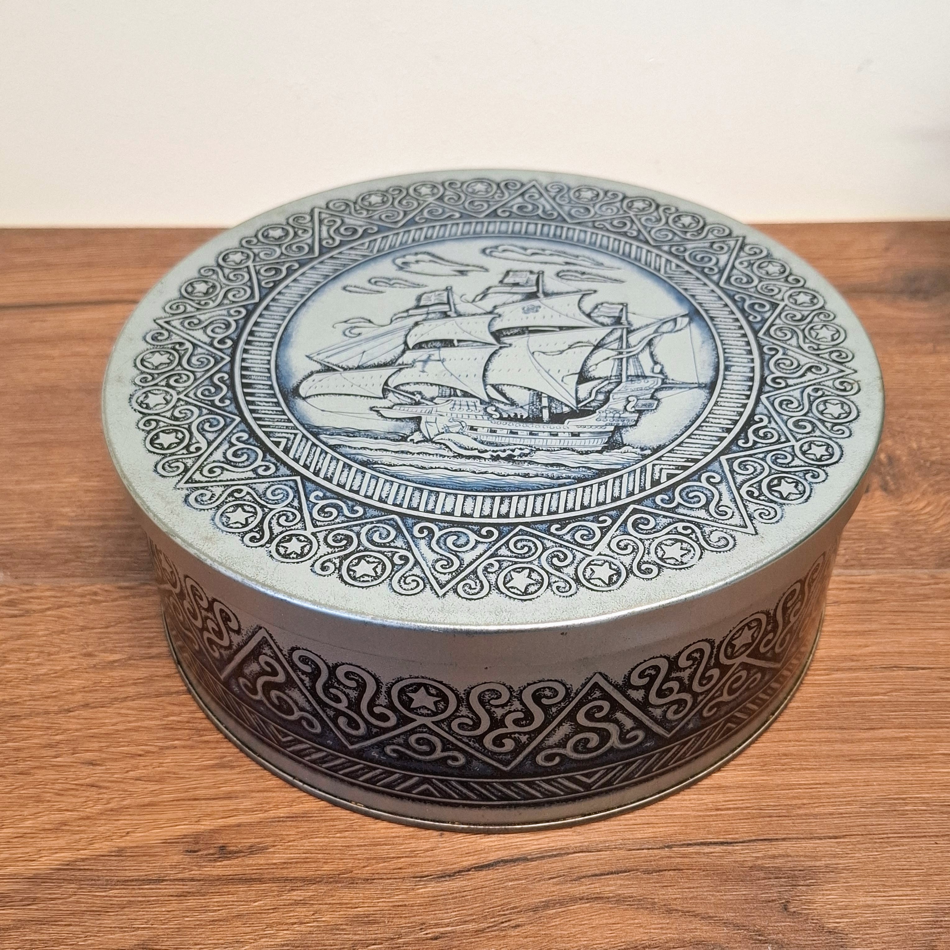 Grote Koektrommel - Blik - Zeilschip