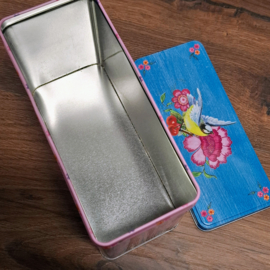 Blik - Crackers - Blauw met Roze en Paars