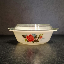 Ovenschaal met deksel Cottage Rose – JAJ made in England - Pyrex