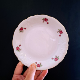 5x Vintage Gebaksbordjes - Roosjes