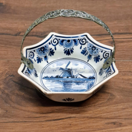 Schaaltje met verzilverd hengsel - Delfts Blauw