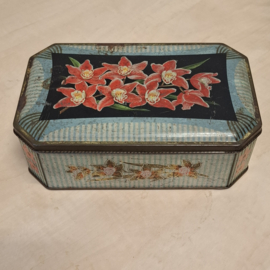 Oude Koektrommel / Blik - Bloemendecor