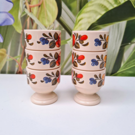 Vintage Eierdopjes van Melamine - Emsa - 6 Stuks