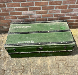 Vintage Groene Houten Kist