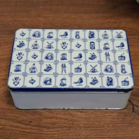 Koektrommel / Blik - Blauw / Wit - Holland