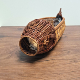 Vintage Rieten Mandje - Vis