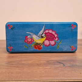 Blik - Crackers - Blauw met Roze en Paars