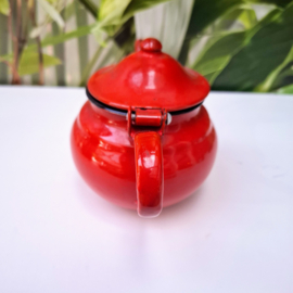 Vintage Rood Emaille Theepotje