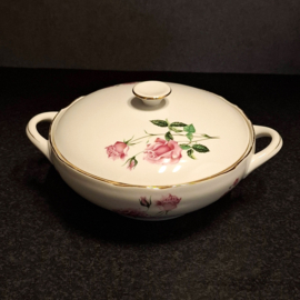 Vintage Dekschaal met Bloemen – Rozen - Bohemia Porselein Tsjecho-Slowakije