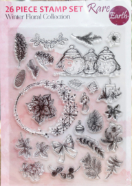 Rare Earth - Winter Floral Collection - Kerst - 26 Stamps - Clear Stamp