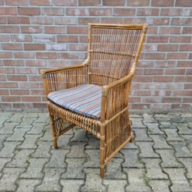 Set van 4 rotan fauteuils met kussens - Eetkamerstoelen I Stoelen