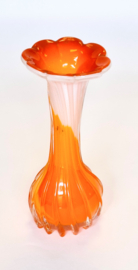 Vaasje van Glas - Oranje / Wit