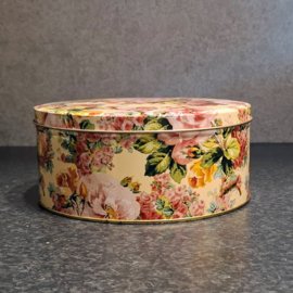 Vintage Rond Blik - Koekblik - Bloemen