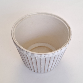 Bloempot Ribbel - Creme / Bruin - Ø 13 x H 11 cm