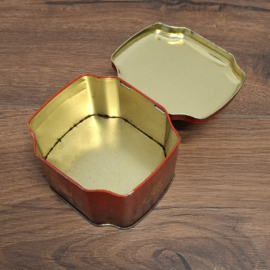 Bordeaux Rood Vintage Blik - Bloemen