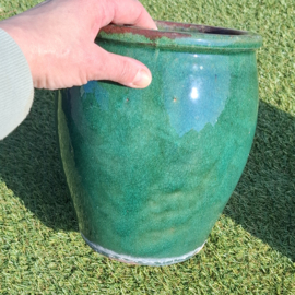 Donkergroene Bloempotten  2 stuks - Buitenpot -  Aardewerk