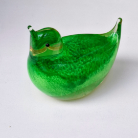 Groen Vogeltje van Glas - Leonardo Uccellini - Presse Papier  / Beeldje