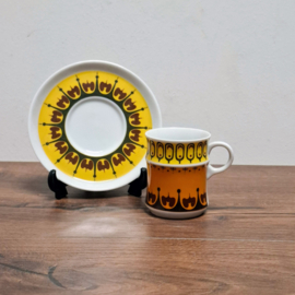 Vintage Kop en Schotel – Geometrisch Patroon - Schwarzenhammer