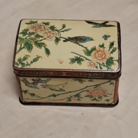 Theeblikje - Rozen en Vogels - Bloemen - Reliëf