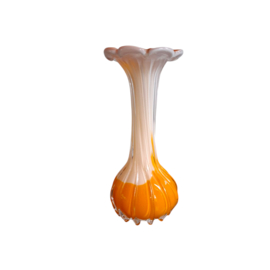 Vaasje van Glas - Oranje / Wit