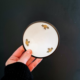 Vintage Gebakset - Taart - Bord met 4 kleine bordjes