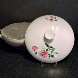 Vintage Dekschaal met Bloemen – Rozen - Bohemia Porselein Tsjecho-Slowakije
