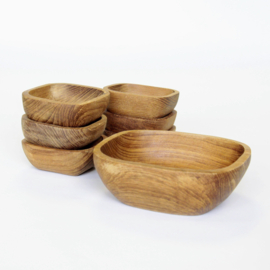 Vintage Snackset van Teak Hout - Thailand