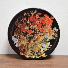 Vintage Bloemen Koekblik – Zwart