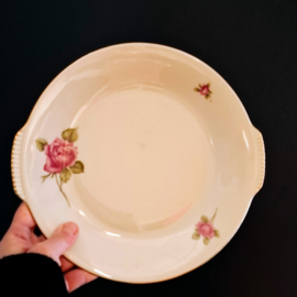 Vintage Gebakset - Taart - CoPo - Roos - Bord met 10 Kleinere bordjes
