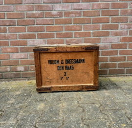Vintage houten kist Vroom & Dreesmann Den Haag
