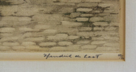Hendrik de Laat - Louwse Poort Den Bosch - Ingekleurde Ets