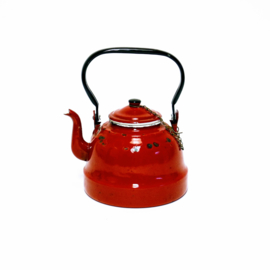 Rood Emaille Theepot - Vintage