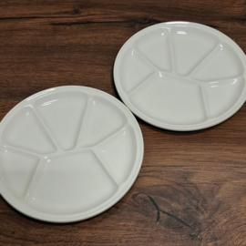 Vintage Fondueborden 2 stuks - Wit