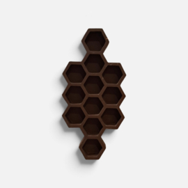 Vintage Hexagon Letterbak / Honingraat - Vakjes - Muurdecoratie