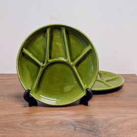 Vintage Fondueborden 2 Stuks - Groen
