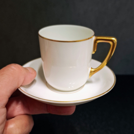 Rosenthal Espresso Kop en Schotel klein – Wit met goud kleur