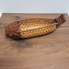 Vintage Rieten Mandje - Vis