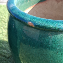 Donkergroene Bloempotten  2 stuks - Buitenpot -  Aardewerk