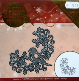 Cutting Die - Snijmal - Precious Marieke - Merry Bright Christmas - Bird Corner