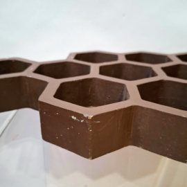 Vintage Hexagon Letterbak / Honingraat - Vakjes - Muurdecoratie