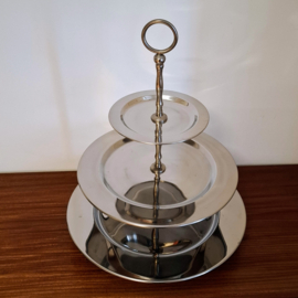 Zilverkleurige Etagère - 3 Laags