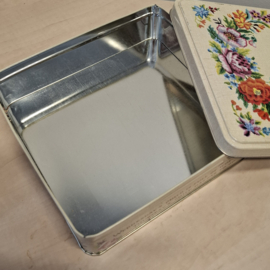 Koektrommel / Blik -  Tekst & Bloemen