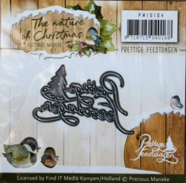 Cutting Die - Snijmal - Precious Marieke - The Nature of Christmas - Prettige Feestdagen