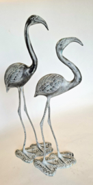 Set van 2 Flamingo's van metaal - Decoratief